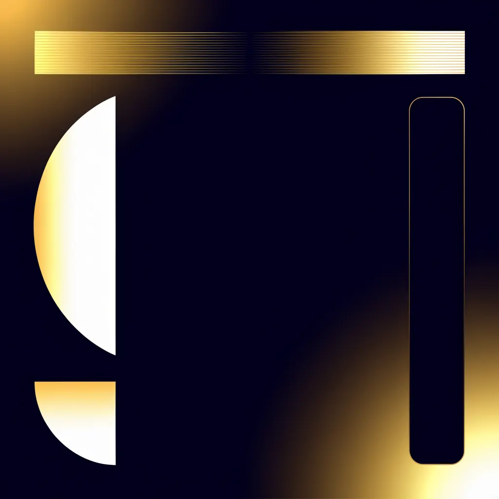 Compoziție grafică minimalistă în navy și auriu, fără text, stil editorial